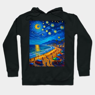 Santa Monica at starry night Hoodie